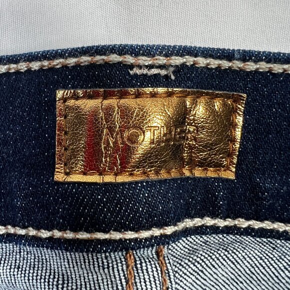 Mother Mid Rise Dazzler Jeans Denim Ankle Fray Off Limits Dark Wash 29 - Picture 9 of 16